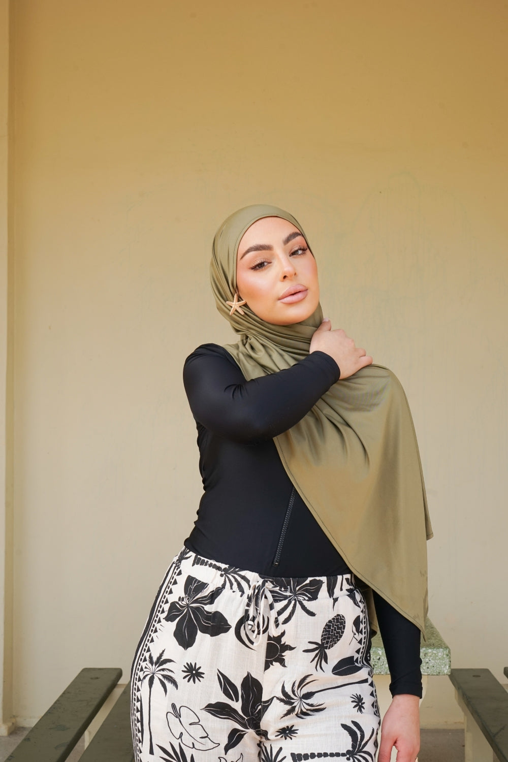 OLIVE HIJAB PRE-STITCHED