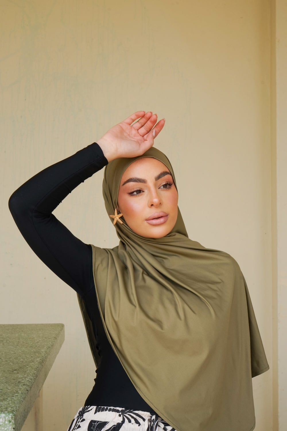 OLIVE HIJAB PRE-STITCHED