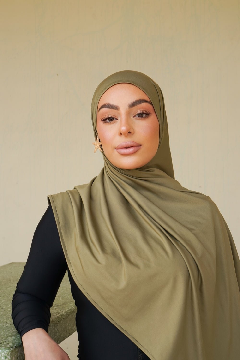 OLIVE HIJAB PRE-STITCHED