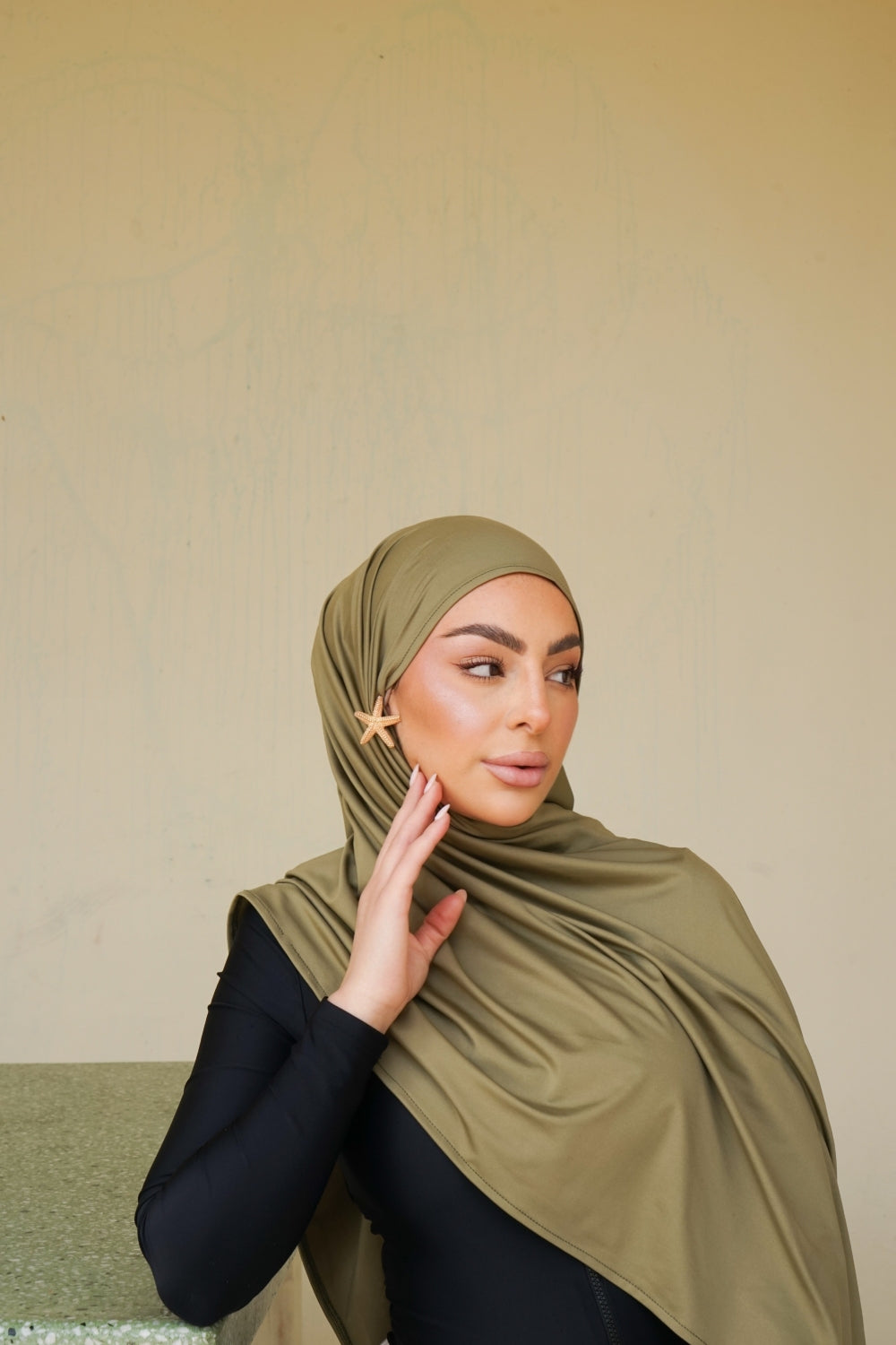 OLIVE HIJAB PRE-STITCHED